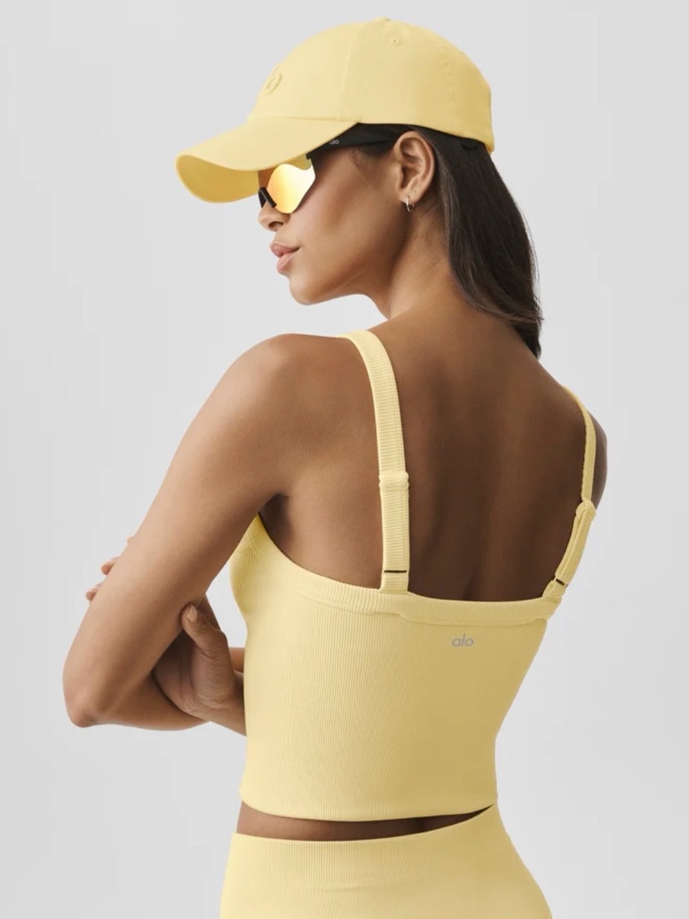 NWT - ALO Yoga Crop Tank Top - Butter Yellow - Picture 3 of 5